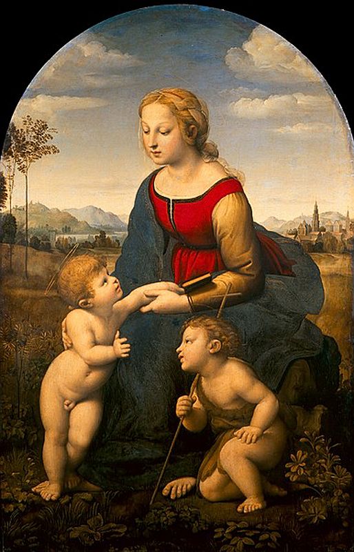 Paris Louvre Painting 1507 Raphael - The Virgin and Child with Saint John the Baptist 